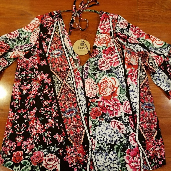 🛍JAASE Vneck Long Bell Sleeves XS - Picture 2 of 7